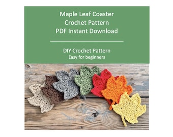 Maple Leaf Coaster Crochet Pattern Instant PDF Download