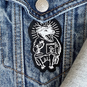 Eat Trash Praise Jesus Opossum Jesus Patch