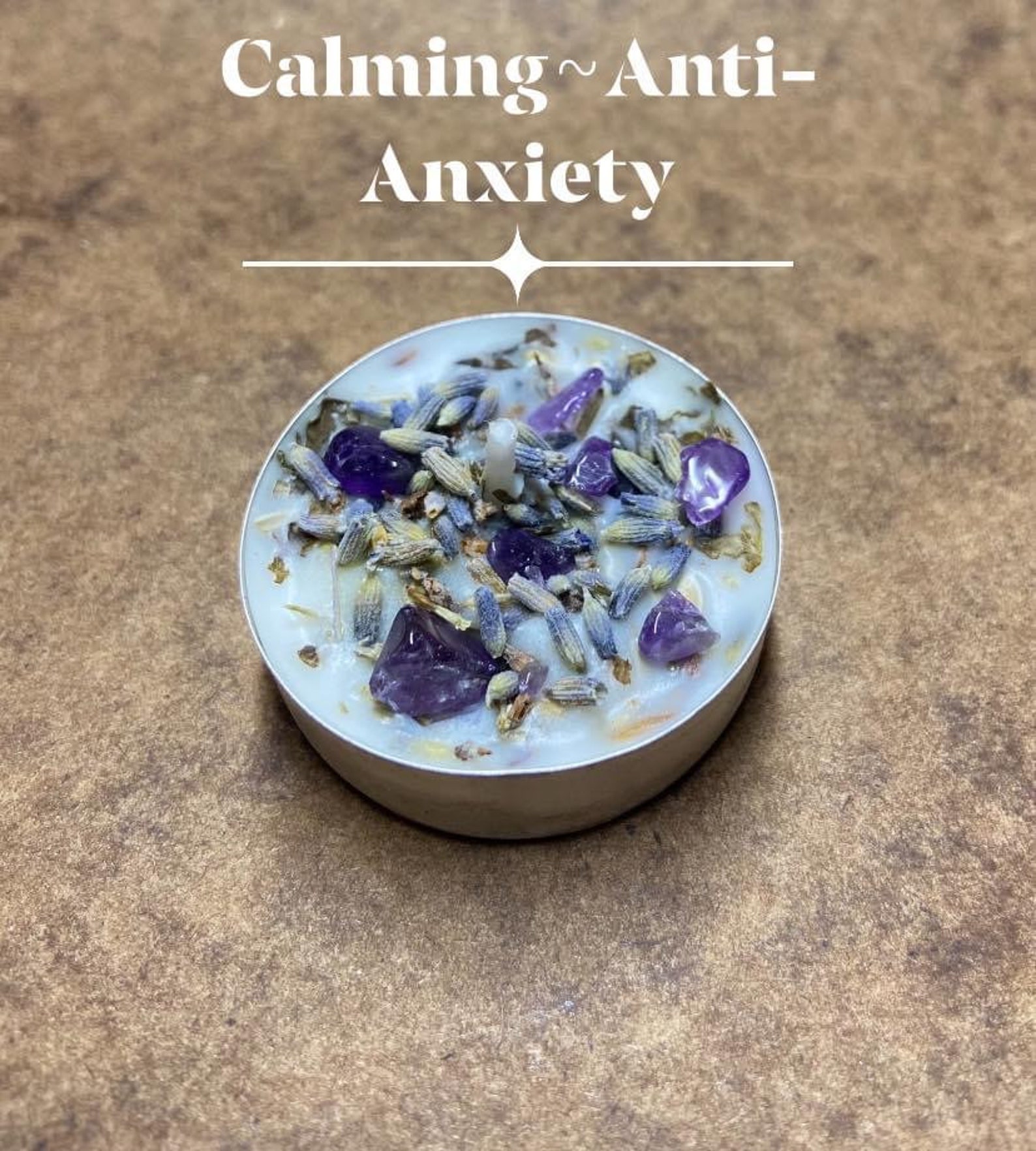 Tea Light Intention Candles Spell Candles Herbs Crystals Etsy