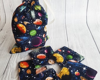 Reusable Face Pads, Reusable Face Wipes, Makeup Wipes, Eco Friendly, Sustainable, Reusable Cotton Pads, Facial Cleansing Pads, Space Gift