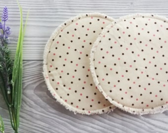 Reusable Breast Pads - Cream Dots