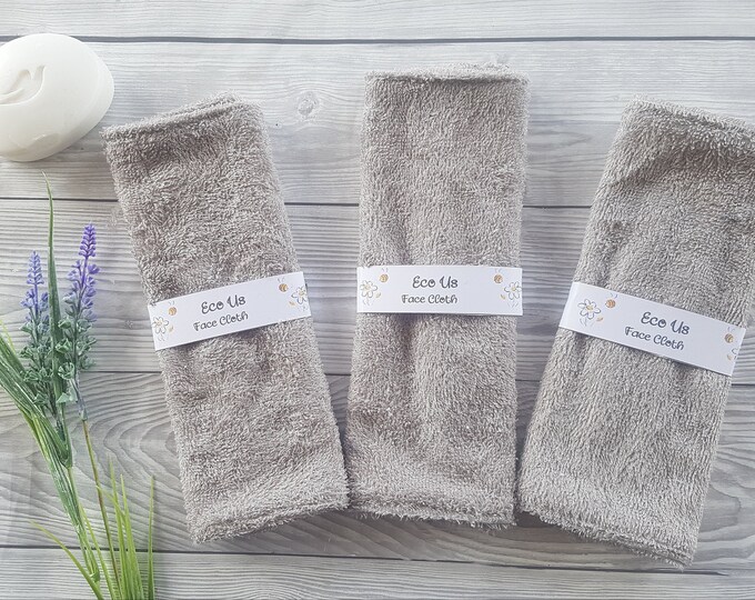 Bamboo Face Cloth / Flannel - Set of 3 - Silver