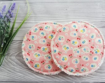 Reusable Breast Pads - Pink Floral Circles