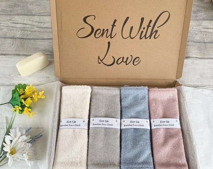 Bamboo Face Cloths Gift Set - Ivory / Silver / Blue / Rose
