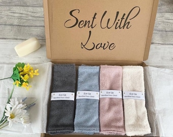 Bamboo Face Cloths Gift Set - Grey / Blue / Rose / Ivory