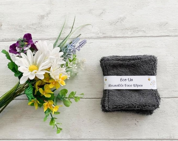 Reusable Face Wipes 4"x4" - Grey