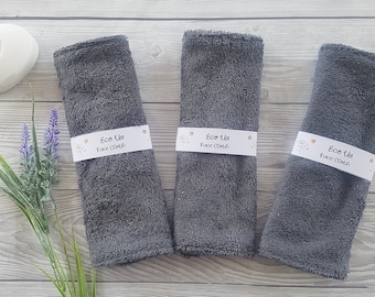 Bamboo Face Cloth / Flannel - Set of 3 - Grey