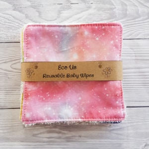 Wiederverwendbare Feuchttücher, Eco Baby Feuchttücher, Eco Wipes, Stofftücher, Zero Waste, Baumwolltücher, Gesichtstuch, Baby Geschenk, Space Wipes, Baby Mädchen