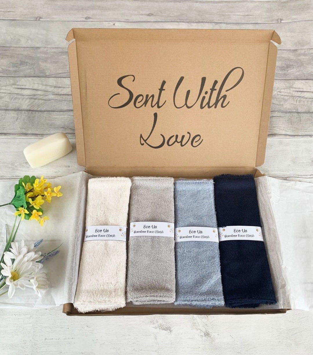 thumbnail image 2 of Escapism 3-Pack Bamboo Face Cloths, Soft Flannel Towels, 24x24 Cm, White, Say No To Face Wipes! 2 of 5