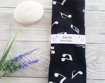 Face Cloth - Bamboo and Cotton - Music Notes