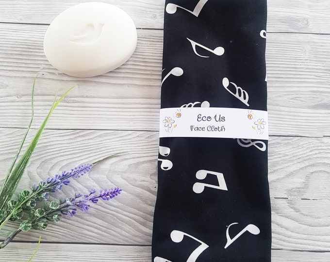 Face Cloth - Bamboo and Cotton - Music Notes