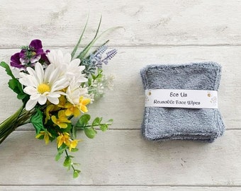 Reusable Face Wipes 4"x4" - Blue