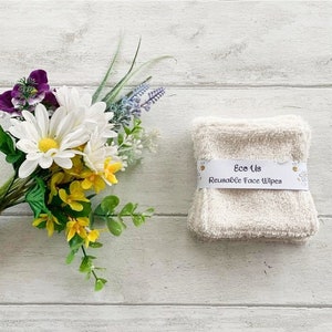 Reusable Face Wipes 4&quot;x4&quot;, Make up Wipes, Reusable Face Pads, Eco Friendly, Zero Waste, Bamboo Pads, Facial Cleansing Pads, Beauty Gift