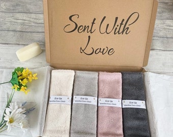 Bamboo Face Cloths Gift Set - Ivory / Silver / Rose / Grey
