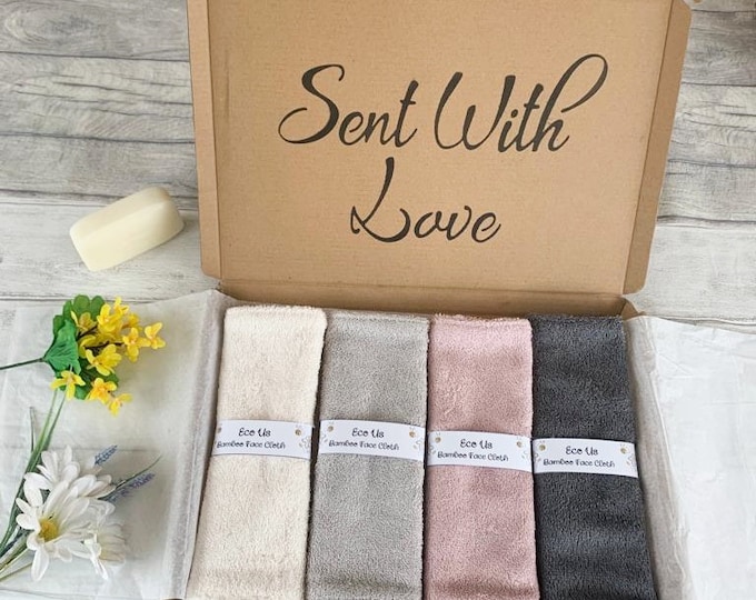 Bamboo Face Cloths Gift Set - Ivory / Silver / Rose / Grey