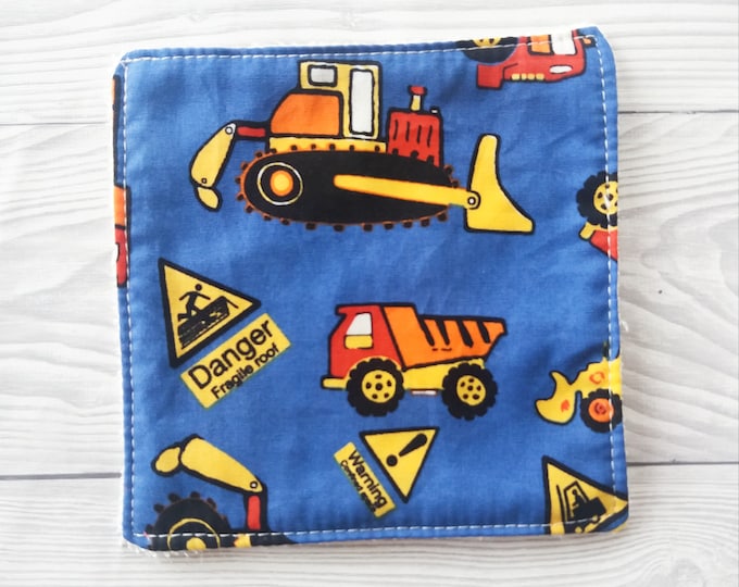 Reusable Bamboo Baby Wipes - Diggers