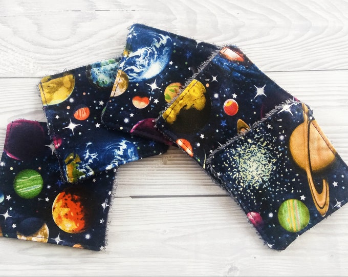Reusable Face Pads, Reusable Face Wipes, Makeup Wipes, Eco Friendly, Sustainable, Reusable Cotton Pads, Facial Cleansing Pads, Space Gift