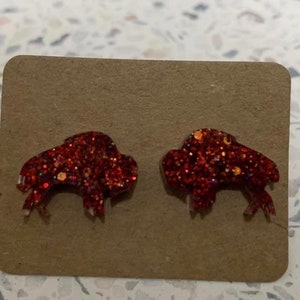 Buffalo Bills Earrings- red