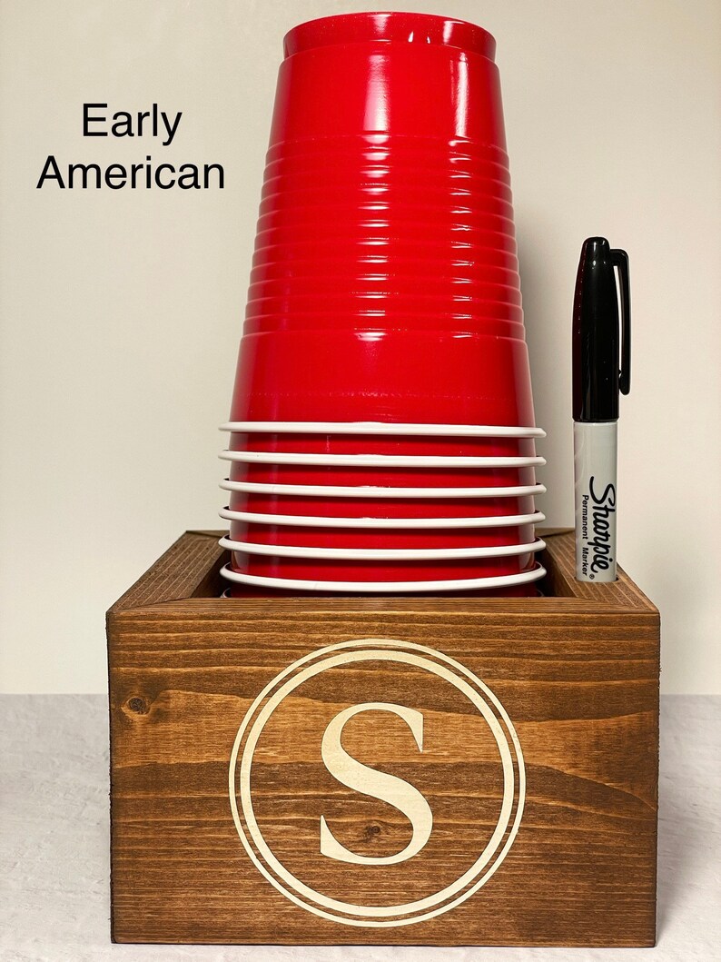 Monogrammed Solo Cup Holder With Sharpie Etsy