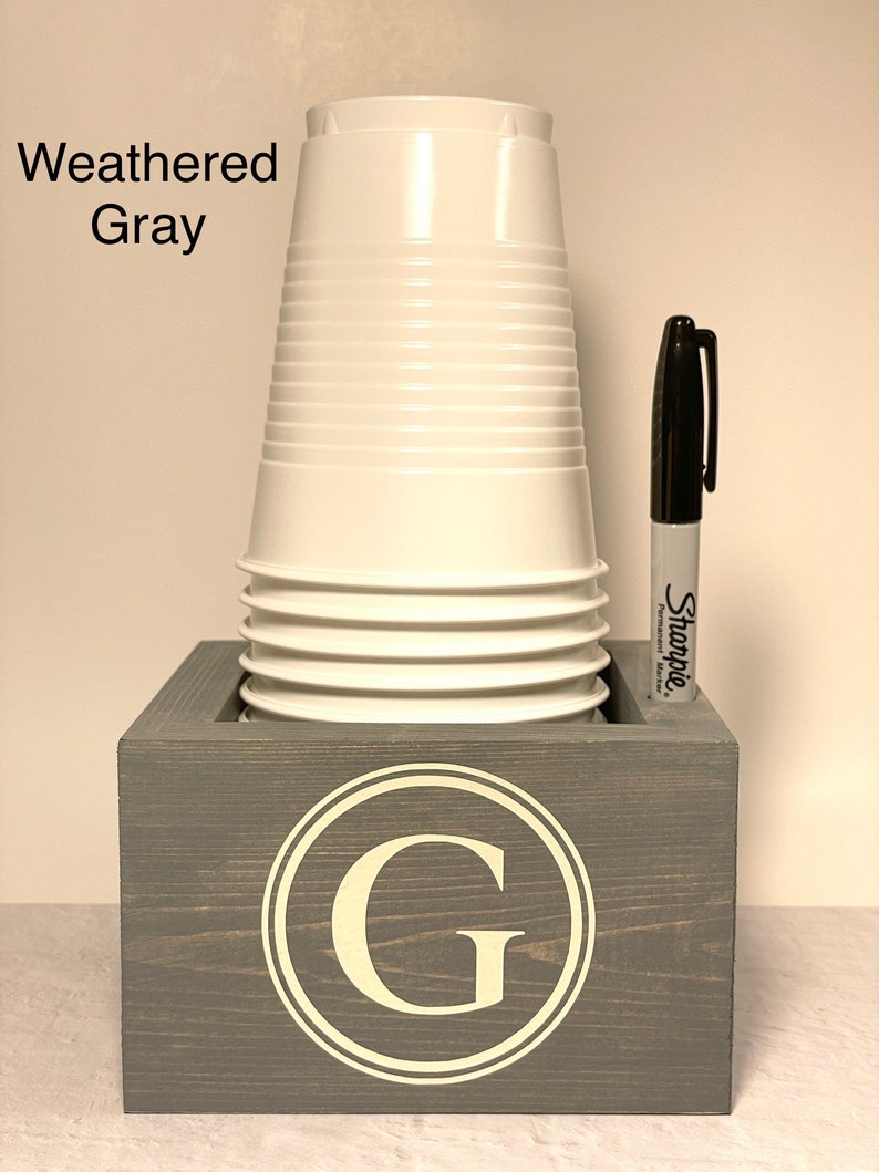 Monogrammed Solo Cup Holder With Sharpie Etsy