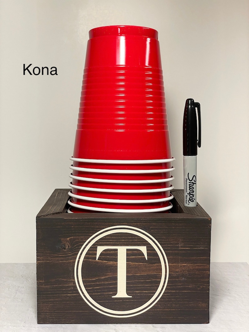 Monogrammed Solo Cup Holder With Sharpie Etsy