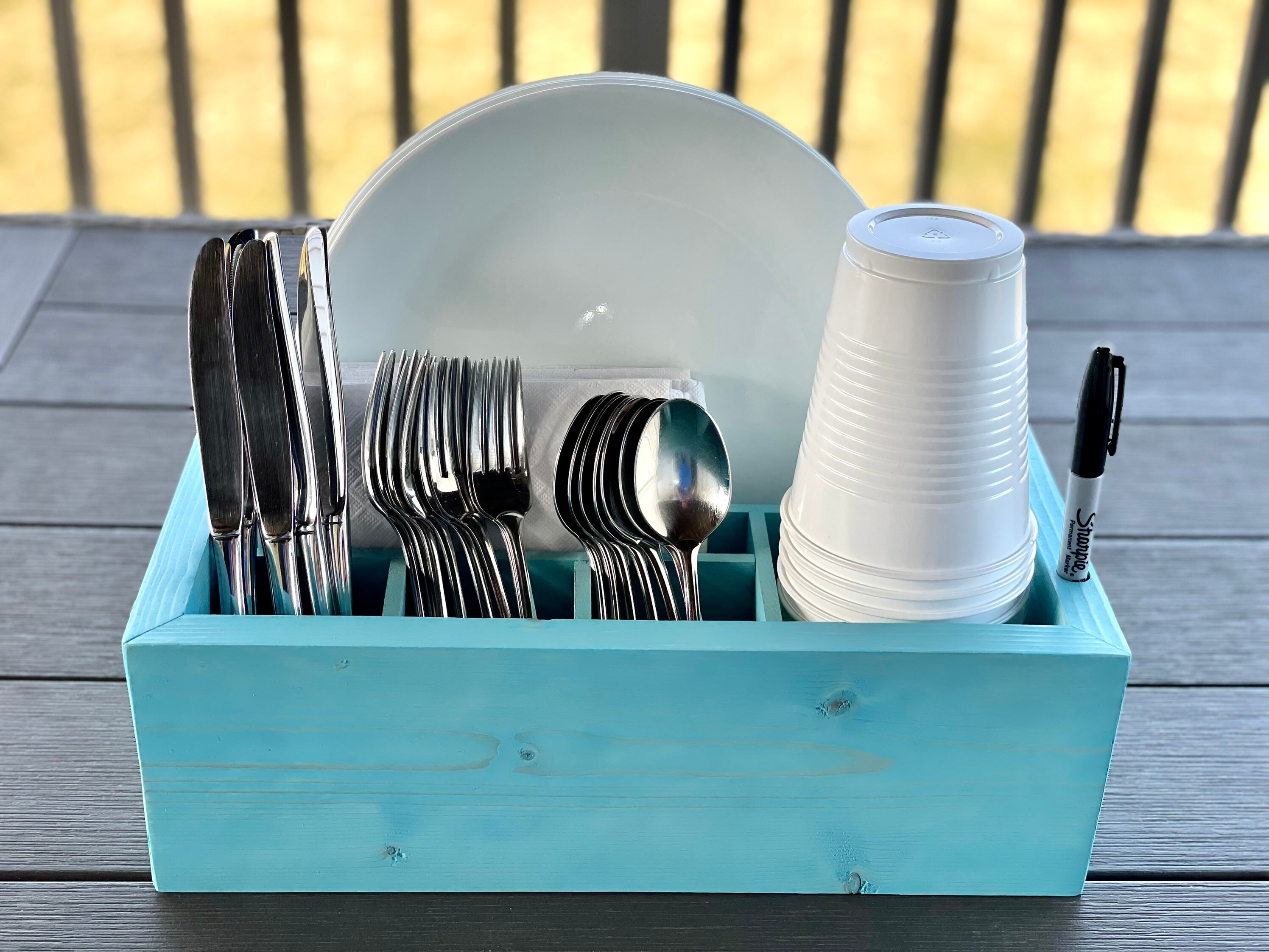 Perfect Picnic Caddy Utensil Caddy Custom Personalization Etsy