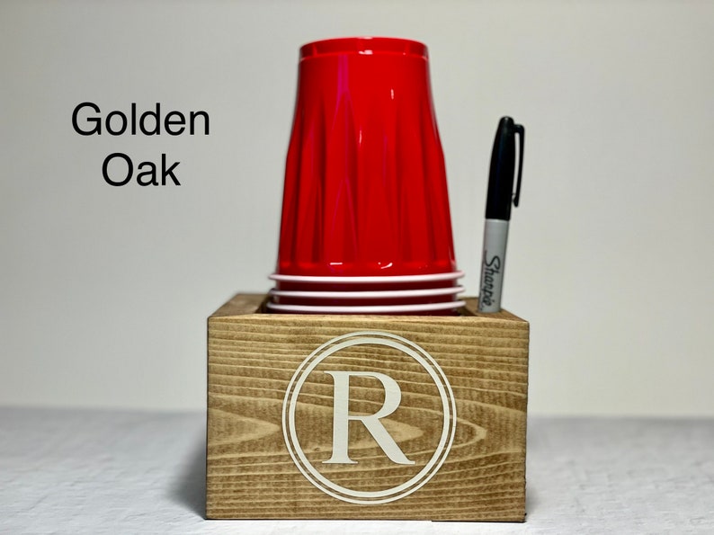 Monogrammed Solo Cup Holder With Sharpie Etsy