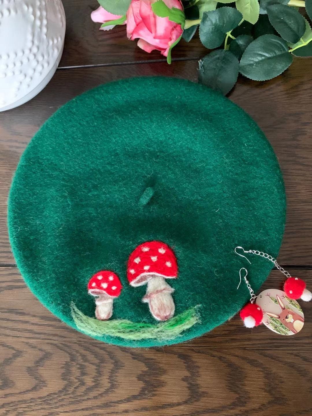 Kawaii Mushroom Handmade Beret main image 0