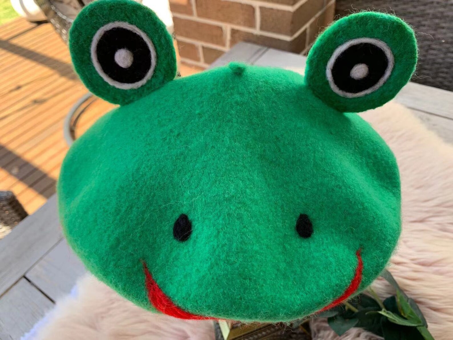 Felt Frog Wearing A Top Hat