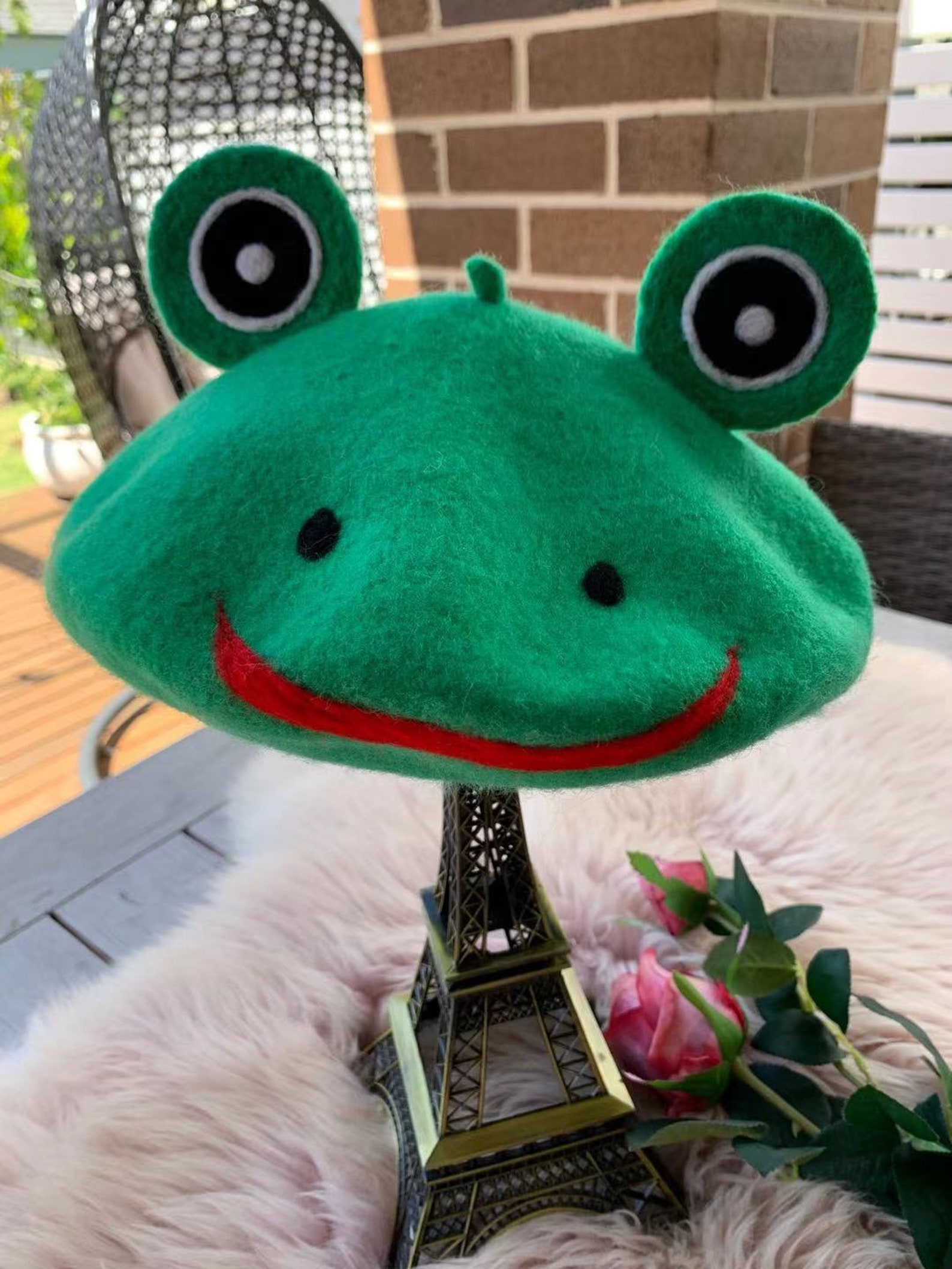 Felt Frog Wearing A Top Hat