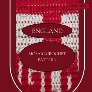 England Flag Mosaic Crochet Placemat Pattern | Tapestry Crochet Chart (Digital Download)