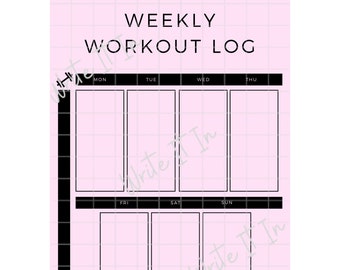 Workout Log-Weekly-Simple-Pink-Printable