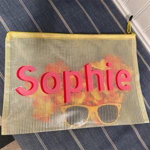 Benutzerdefinierte Name Reißverschlusstasche, Bikinitasche, Name Pool Tasche, Nass Trocken Pool Beutel, Strandtasche, wasserfeste Tasche, personalisierte Pool Tasche, Windeltasche
