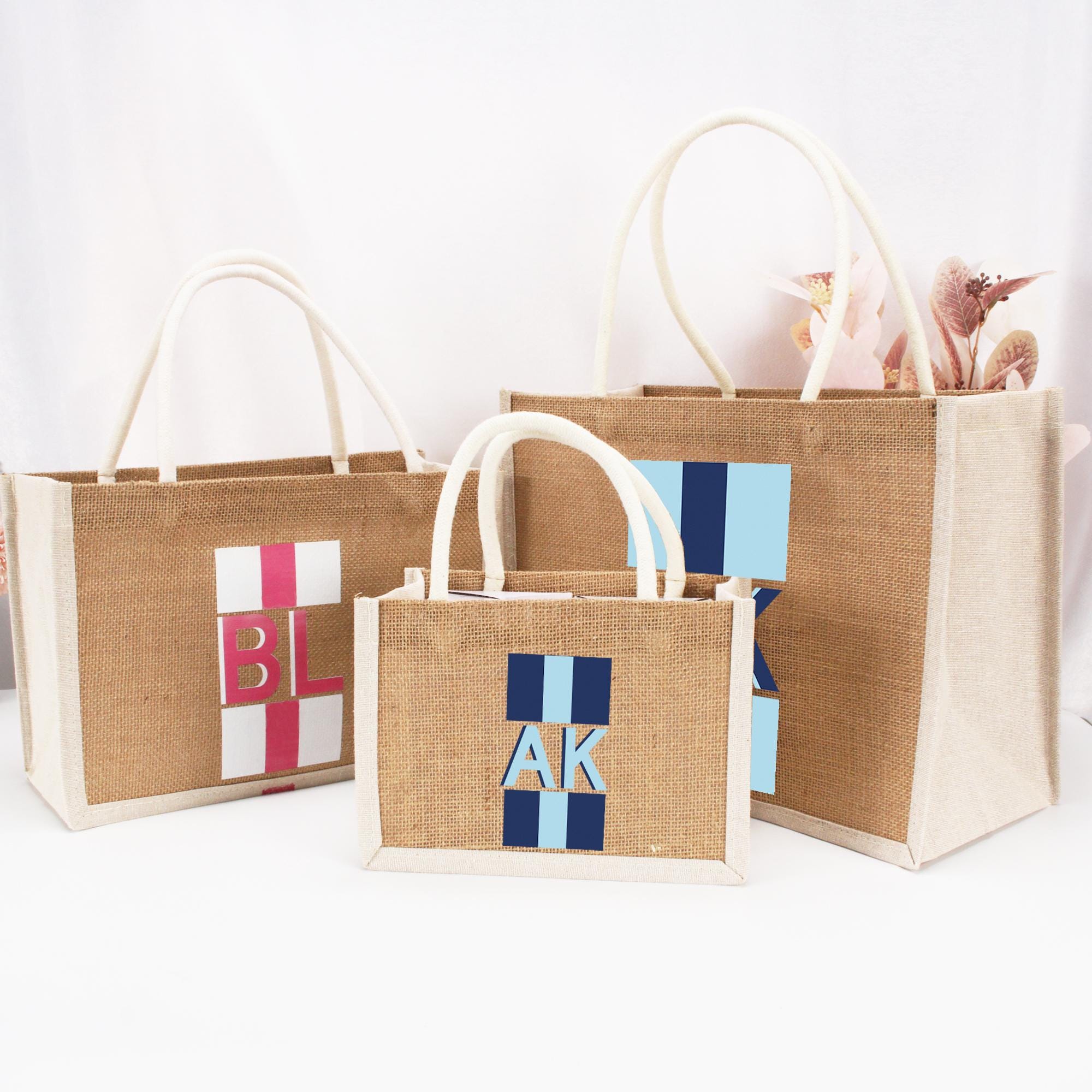 Personalized Shadow Monogram Jute Carryall Bag,Striped Shadow Monogram Bag, Jute Tote, Personalized Bag,Custom Bag,Shopping Bag,Can use Logo