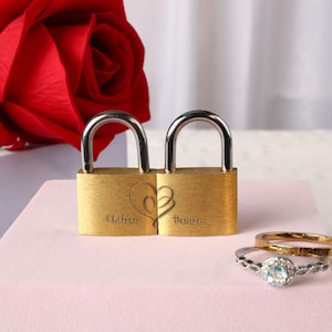 2 concentric locks,Annivesary Gift,Present Love Lock Personalised Engraved Padlock Brass Couples Gift Idea,Customised Love Lock Wedding Gift