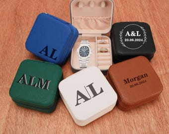 Personalized Groomsmen Watch Box, Custom Jewelry Storage Case,Team Gift,Use Logo