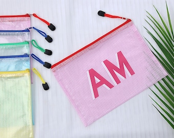 Custom Shadow Monogram Makeup Bag: Waterproof Beach Pouch