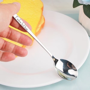 Custom Engraved Stainless Steel Spoon: Personalized Text Gift