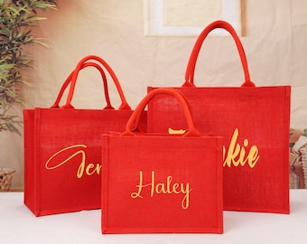 Personalized Burlap Christmas Bag,Red Tote Bag,Christmas Gift Bag,Christmas party bags,Red Gift Bags,Burlap Xmas Gift Bag,Christmas sacks