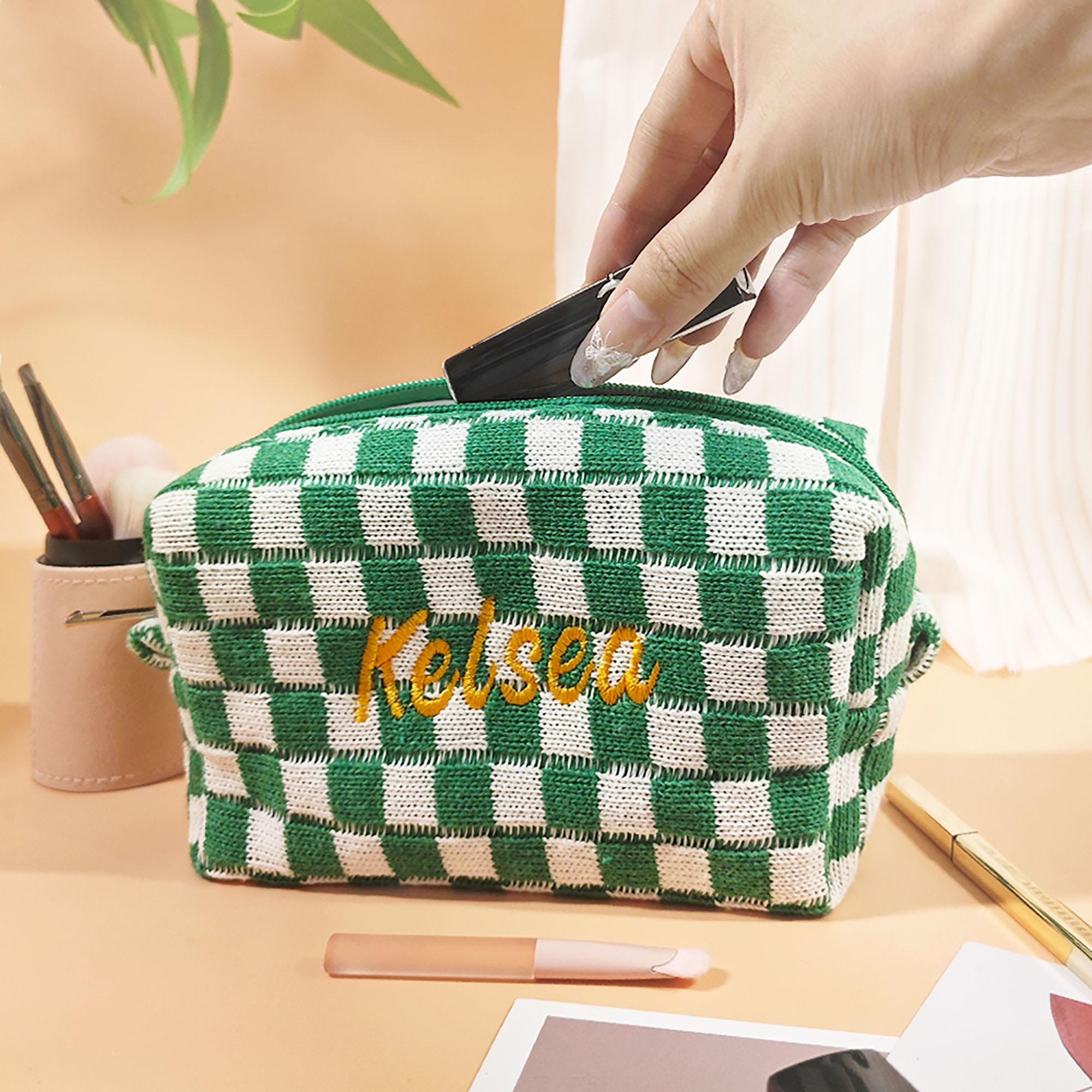 Personalized Embroidery Toiletry Bag,make up bag,bridesmaid gifts,Custom Travel Makeup Bag,Large Capacity Storage Bag, Bridesmaid Makeup Bag