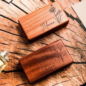 Custom Engraved Jewelry Box,Personalized Wooden Jewelry Organizer,Travel Case for Women,Bridesmaid Gift,Unique Gift for Her,Mom,Can use Logo
