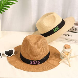 Cappello da spiaggia personalizzato per sposa, cappello da sole personalizzato per sposa, idea regalo unica e carina per la festa nuziale, regalo per la futura sposa, regalo per addio al nubilato in spiaggia