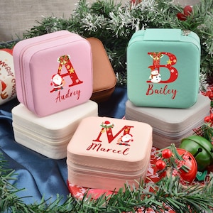 Personalisierte Weihnachten Schmuckschatulle, individuell bedruckte Schmuckschatulle, Weihnachtsschmuckschatulle, Geburtstagsgeschenk, Brautjungfern Vorschlag Geschenk