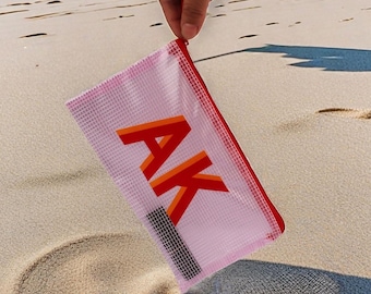 Shadow Monogram Makeup Bag, Personalized PVC Wet Bag