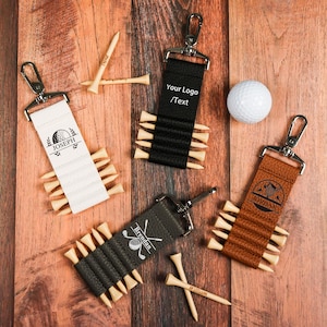 Etiquette de sac de golf, tés de golf personnalisés, porte-tee de golf en cuir, nom d&#39;homme personnalisé, tee-shirt gravé pour golfeur, accessoires de golf pour papa