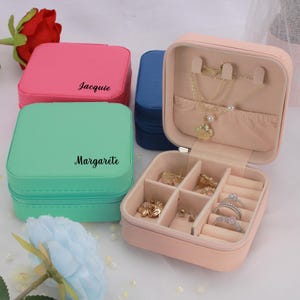 Joyero de viaje personalizado para dama de honor, regalos para dama de honor, regalo para ella, regalo para el día de la madre, regalo para la fiesta nupcial, regalo para dama de honor