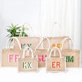 Personalized Bridal Gift Tote,Shadow Monogram Beach Jute Bag,Bridesmaid Gift,Bridal Party Bag,Custom Jute Tote Carryall Bag,Can use Logo product logo