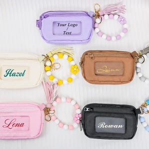 Personalized Nylon Keychain Wallet: Zippered ID Window Wristlet