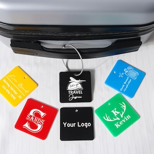 Personalized Luggage Tags,Custom Acrylic Travel Accessories, Name Tag for Suitcase, Backpack Bag Tags, Unique Name Tags,Can use Logo