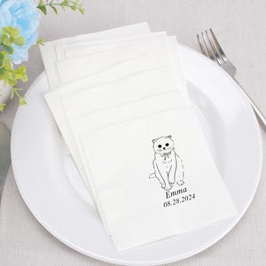 Personalized Pet Cocktail Napkins,Custom Pet Cocktail Napkins,Dog Wedding Napkins,Customized Pet Napkins,Custom Pet Portrait Wedding Napkins